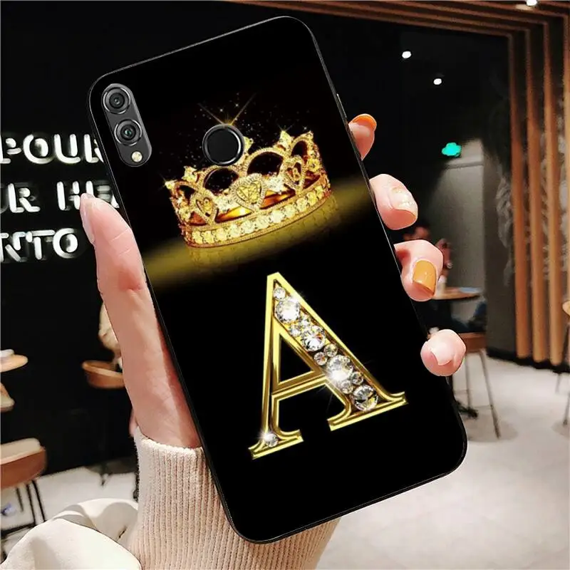 Diamond Crown Letter Phone Case For Huawei Honor 7A 7C 8 8x 9 10 20lite Fundas Coque for Honor 10i 20i Capa