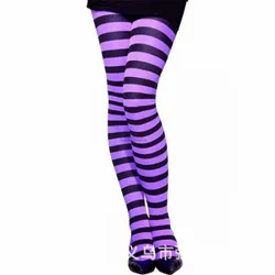 hirigin Women Sexy Striped Plaid Tights Female Elastic Party Cosplay Pantyhose Girl Slim Club Clown Stockings