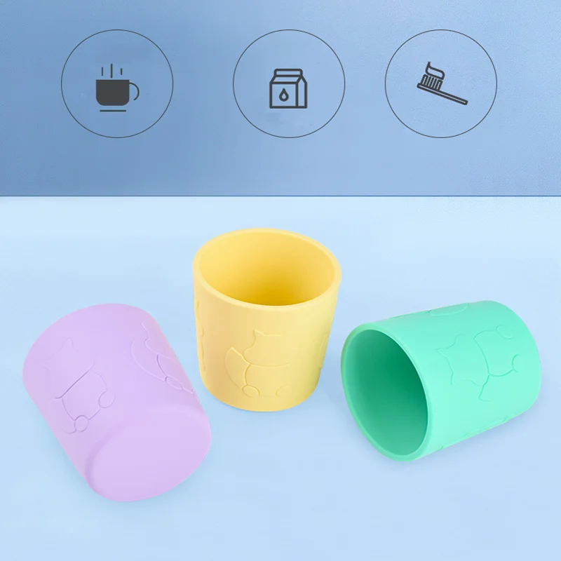 28Colors New Silicone Baby Cup Portable Food Grade Anti Scalding Silicone Water Cup Learn To Drink Cup For Childr