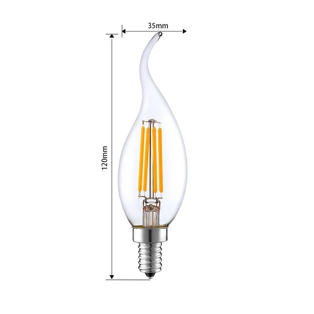 6 teile/los E14 LED Kerze Birne Edison Retro Filament Lampe Warm/Kalt Weiß 2W/4W/6W C35 Kronleuchter Licht