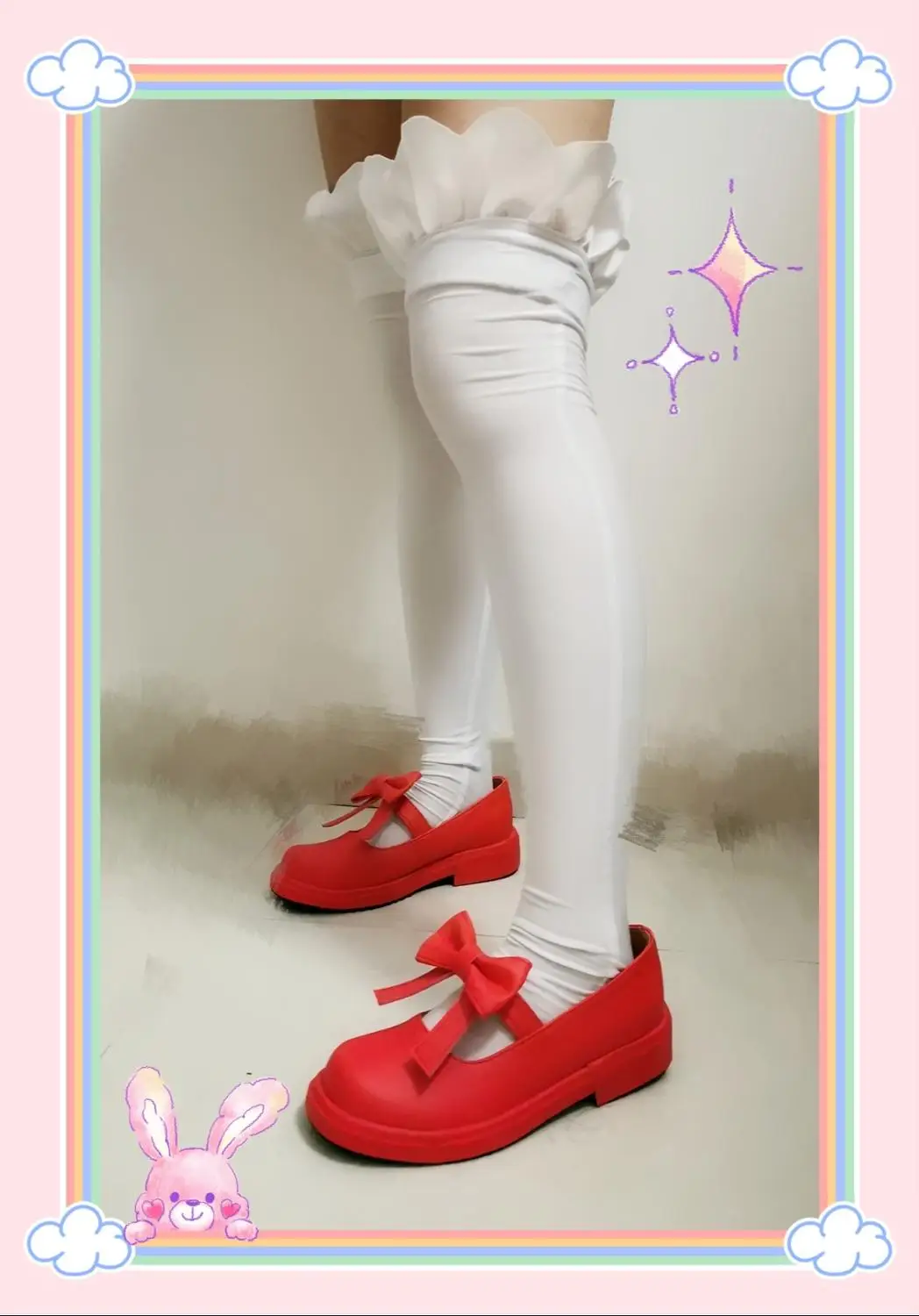 Cardcaptor sakura kinomoto-botas para cosplay, sapatos vermelhos com laço para meninas, sapatos de anime para festa de halloween