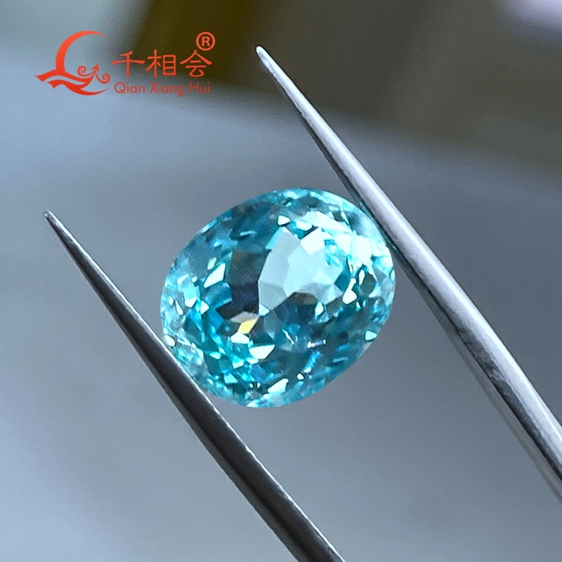 Natural Cut Yttrium Aluminum Garnet Aquamarine Oval Shape 10x12mm 8.75ct Artificial Gem Stone for Jewelry Making