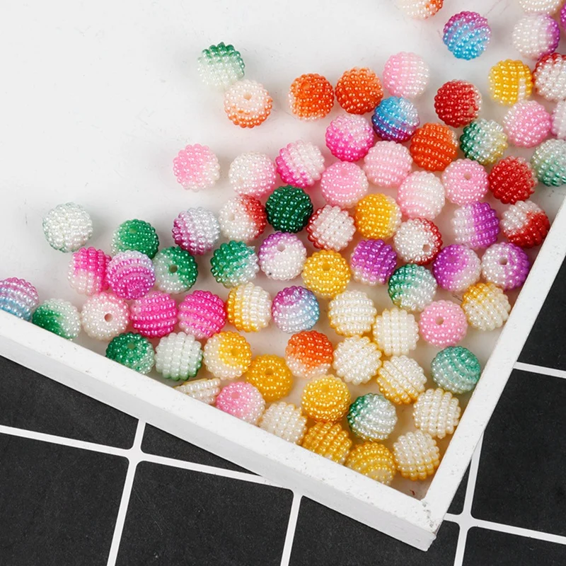 50pcs 10mm ABS Plastic Imitation Pearl Colorful Round Bubble Loose Beads Lot For Jewelry Making DIY Crafts Findings