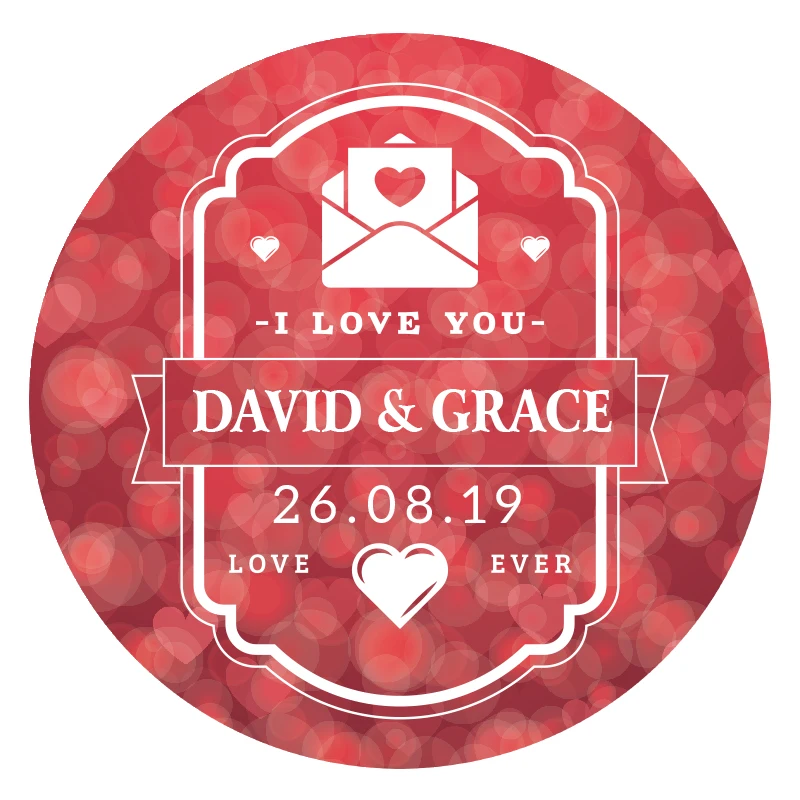 100pcs 3-8cm personalized custom candy gift box label wedding sticker baby party invitation letter seal self-adhesive