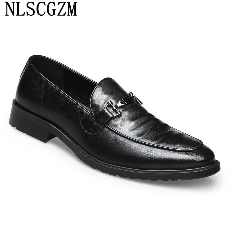 

Genuine Leather Shoes Men Formal Slip on Shoes Men Coiffeur Loafers Dress Shoes for Men Office 2024 Chaussure Homme Mariage