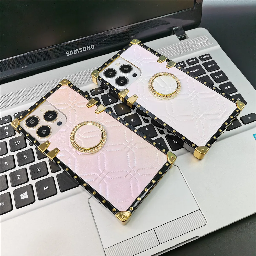 Luxury Leather Plaid Case For iphone 16 PRO MAX 16 Plus 11 12 13 14 PRO MAX Fashion Phone Cover Retro Case For iPhone 15 PRO MAX image 5