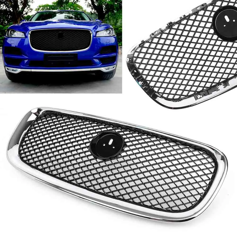 

Front Bumper Upper Grille Mesh Grille with Emblem For Jaguar XF XFR X250 2012 2013 2014 2015 Car Accessories