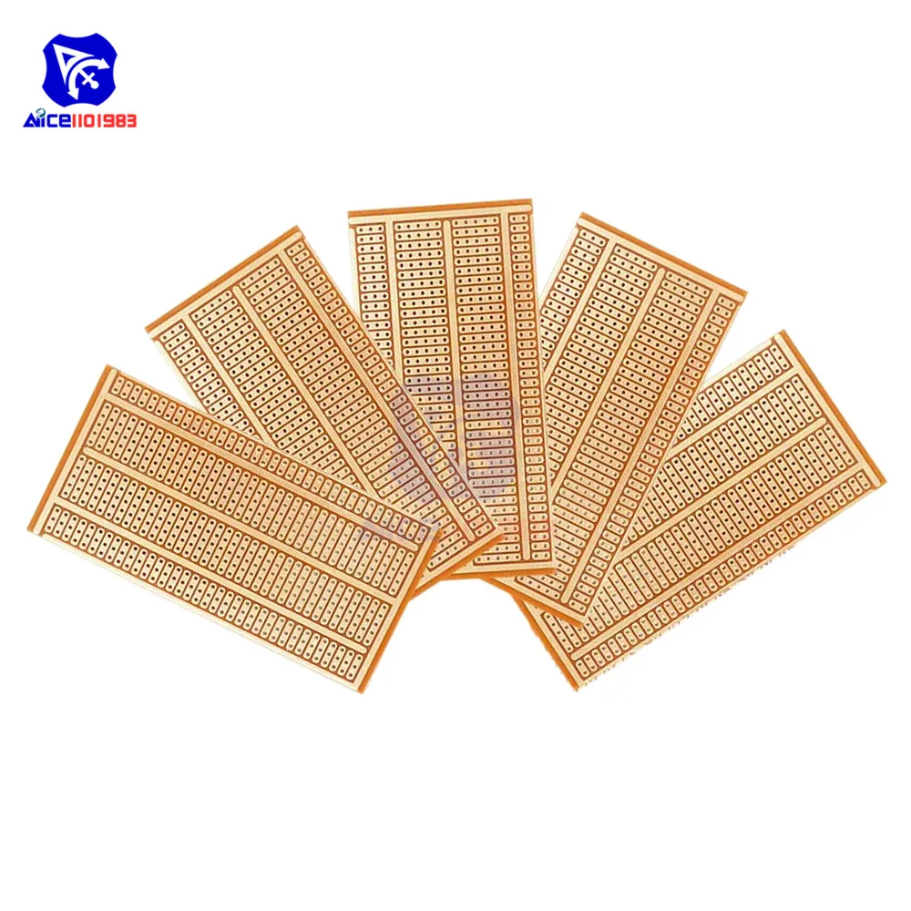 diymore 5PCS/Lot 50X100mm 2-3-5 Joint Universal PCB Boards Single Side Copper Prototype Print Circuit Boards Breadboard