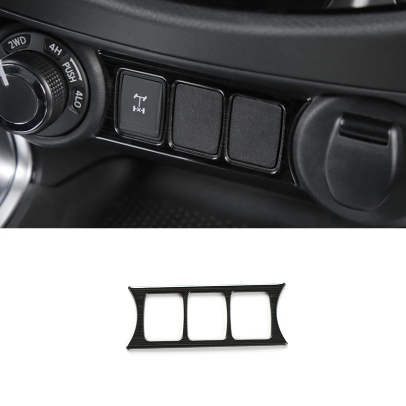 For Nissan Navara 2017 2018 2019 2020 Stainless Black Car cigarette Lighter panel decoration Cover Trim Car accessories Styling