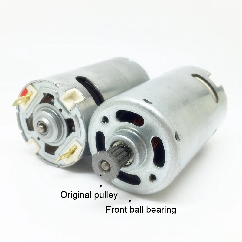 555 Front Ball Bearing DC Motor Strong Magnetic DC 3V-28.8V 12V 24V High Torque  Small Electric Drill Mill Model Car Motor