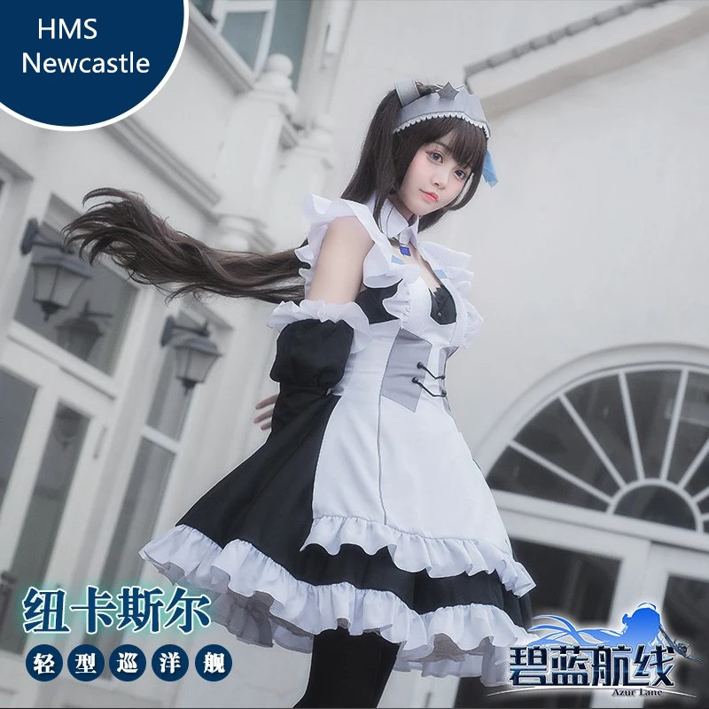 ゲームジュールレーンhmsニューカッスルコスプレ衣装メイド服コスプレフルセットカーニバルハロウィンパーティードレス