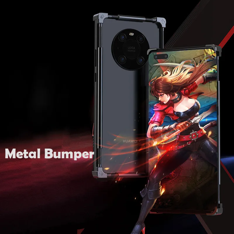 Metal Bumper Armor Phone Cases For Huawei Mate 60 50 40 30 Pro RS P60 P50 P40 Pro Aluminium Frame Protective Cover Fashion Shell