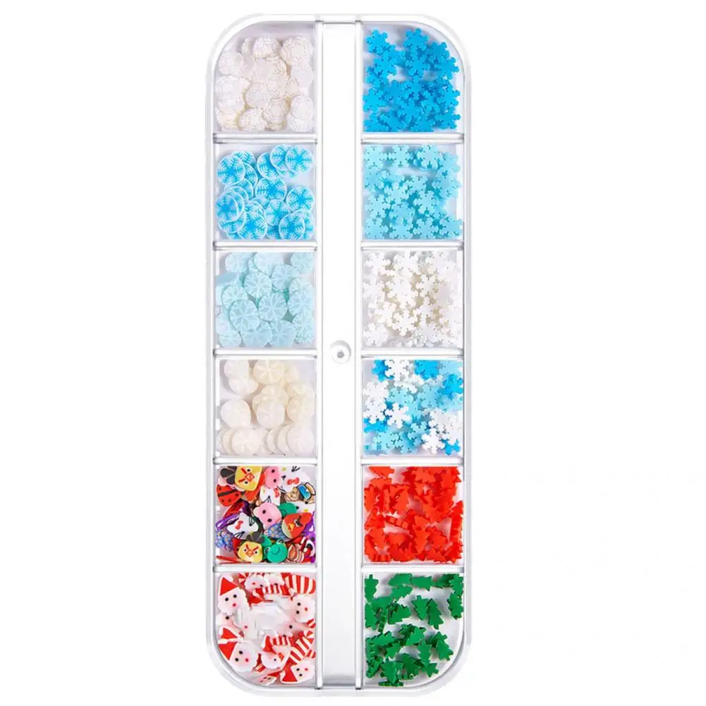 Nail Chunkys  Easy to Stick   12 Grid Christmas Nail Art Sequins  Nail Glitters Decorative