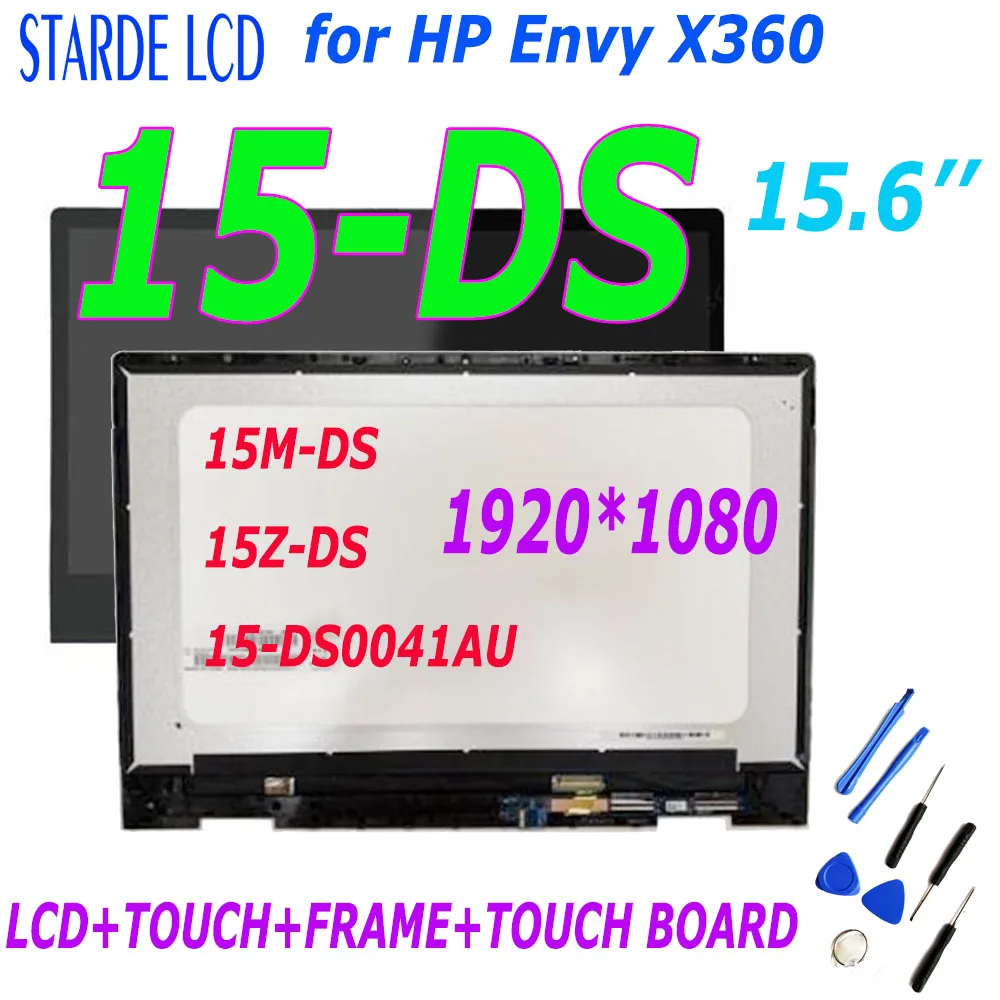 

15.6 inch For HP Envy X360 15M-DS 15-DS 15Z-DS LCD Display Touch Screen Digitizer FHD 30PIN Assembly Frame 15-DS0041AU Screen