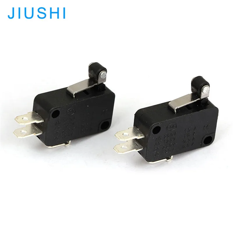 10pcs KW7 short roller lever micro switch  3 terminals 1NO 1NC AC250V 125V 15A