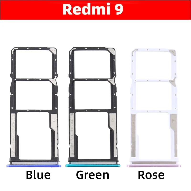 Vassoio per scheda SIM per Xiaomi Redmi 9 Supporto per scheda di memoria Sim SD Parti di ricambio per supporto per slot per scheda SIM