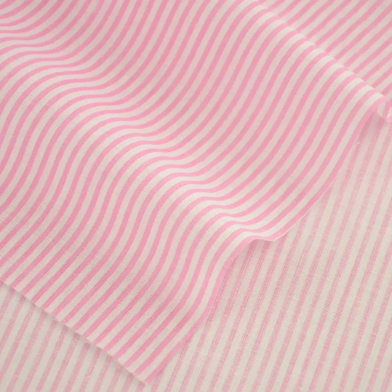 Booksew Light Pink and White Stripes Design Cotton Fabric for Sewing Accessories Bed Sheets Patchwork Toys Fabric By The Meter