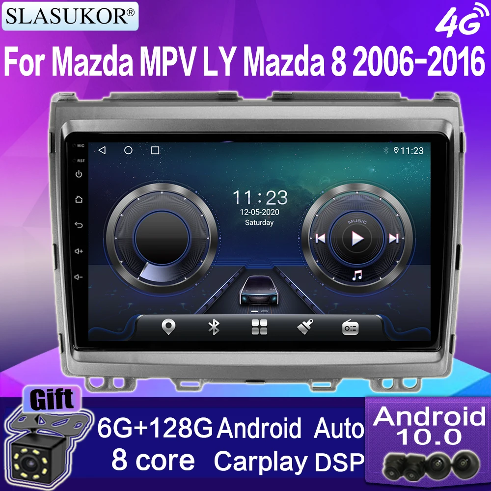 9“ For Mazda MPV LY Mazda 8 2006-2016 Car Radio Multimedia Video Player Navigation GPS Android 10 Carplay DSP IPS Android AUTO