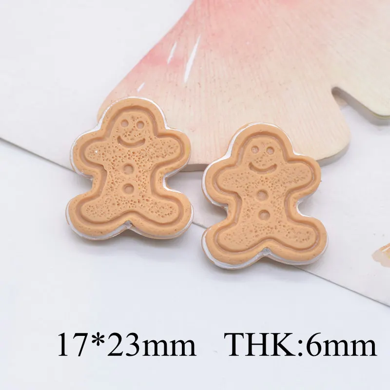 10Pcs Christmas Tree Gingerbread Man Bear Star Heart Resin Accessories for DIY Craft Headwear Bow Decor Ear Studs Jewelry Making