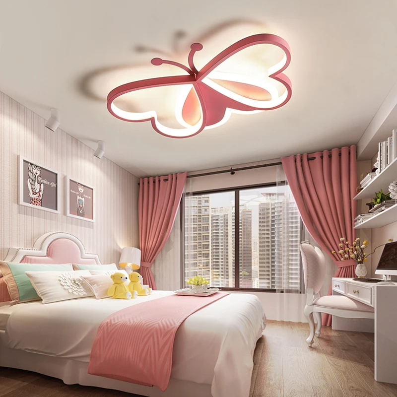 butterfly led lamp for kids luz de teto regulavel decoracao do lar iluminacao nordico quarto de crianca decoracao do quarto 01