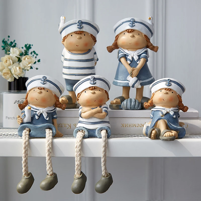 2pcs/set Mediterranean Style Creative Wall Hanging Foot Doll Resin Crafts Hanging Leg Doll Elf Doll Figurines Home Decoration