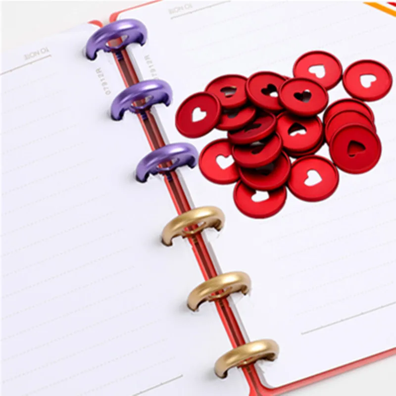 50 قطعة 24 مللي متر DIY بها بنفسك دفتر الموثق خواتم فضفاضة ورقة الموثق Planner بها بنفسك مخطط 24 مللي متر الحب ماتي أقراص الموثق
