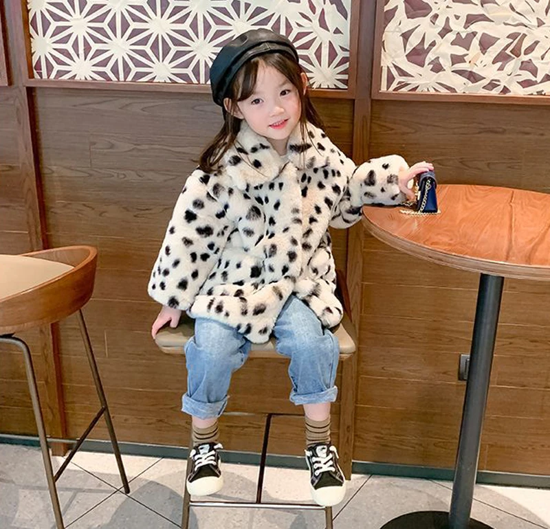 Susy Fashion New Baby Girl Boy Winter Jacket Leopard Faux Fur Thick Infant Toddle Warm Coat Fur Baby Clothes Outwear 1-8Y