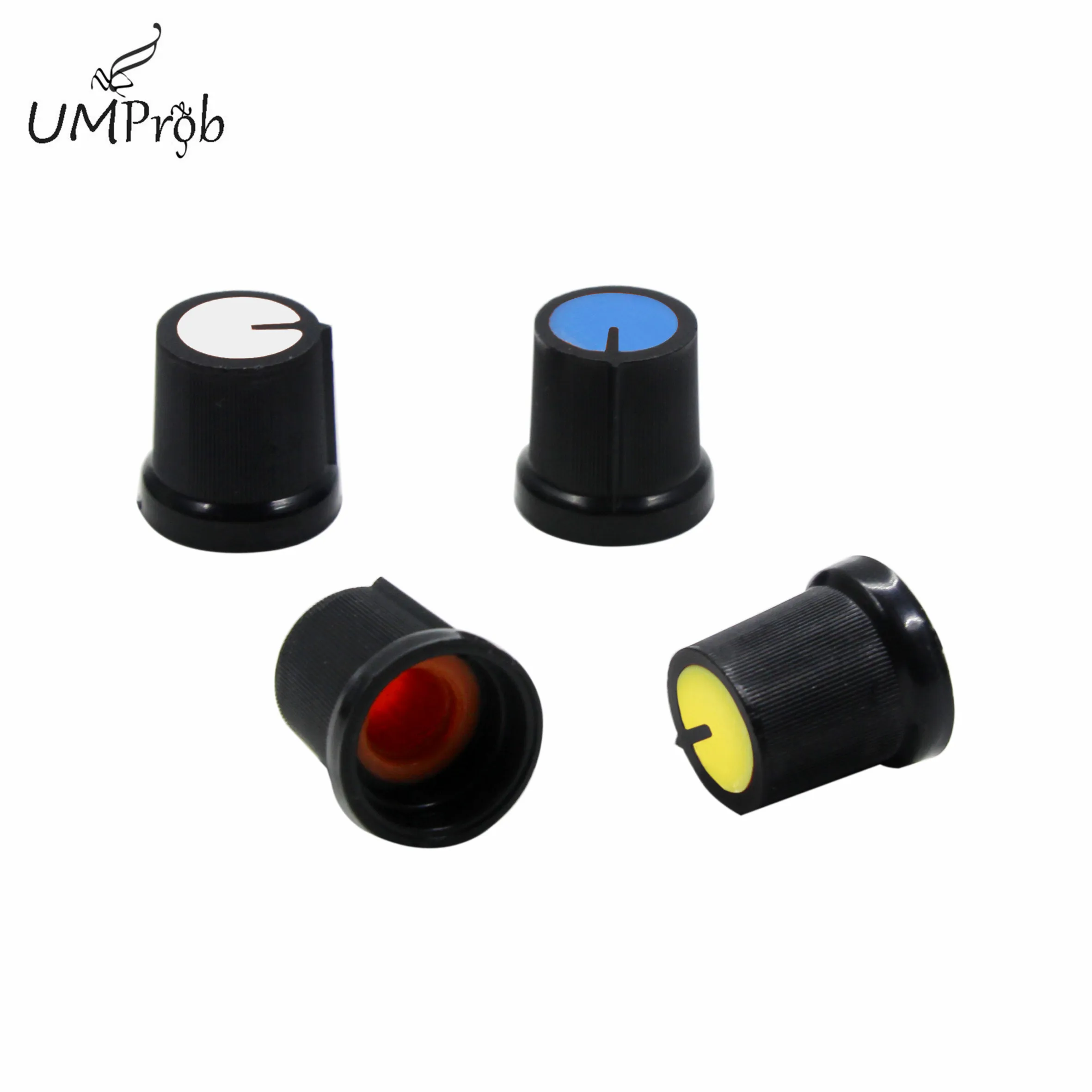 WH148 Potentiometer Knob cap(copper core) 15X17mm 6mm Shaft Hole AG2 Yellow Orange Blue White Red 5value*5PCS=25PCS