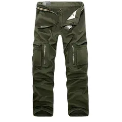 2025 Autumn Winter New Men's Casual Overalls Men Multi-pocket Casual Plus Size Pants Male Solid Fashion Casual Cargo Trousers