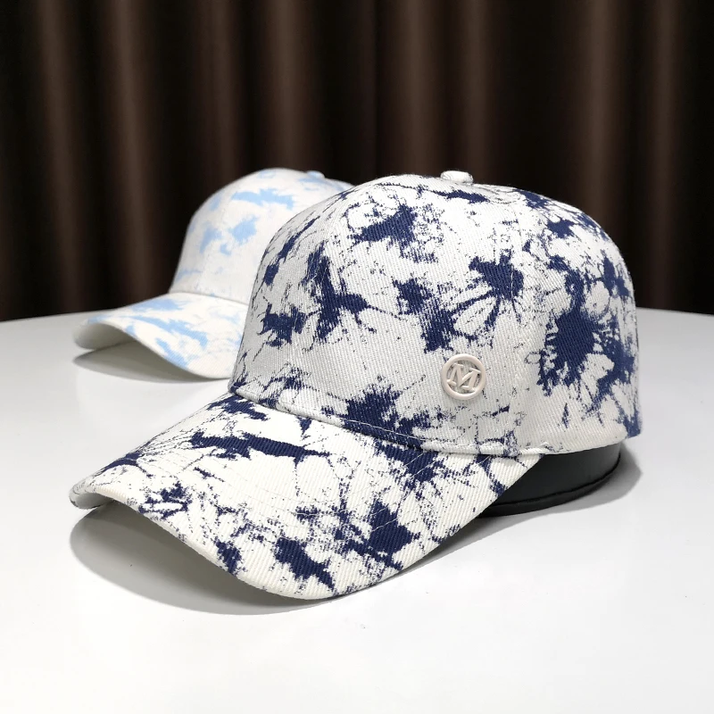 

2021 New Baseball Cap Ladies Summer Thin Blue and White Anti-UV Hats Men's Outdoor Street Fashion Hip-hop Caps