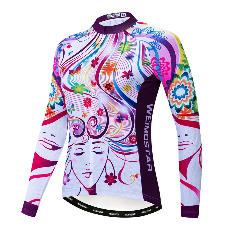 Weimostar Autumn Women Cycling Jersey Long Sleeve Spring Bicycle Cycling Clothing Pro Team Bike Jacket Road Female Cycling Top