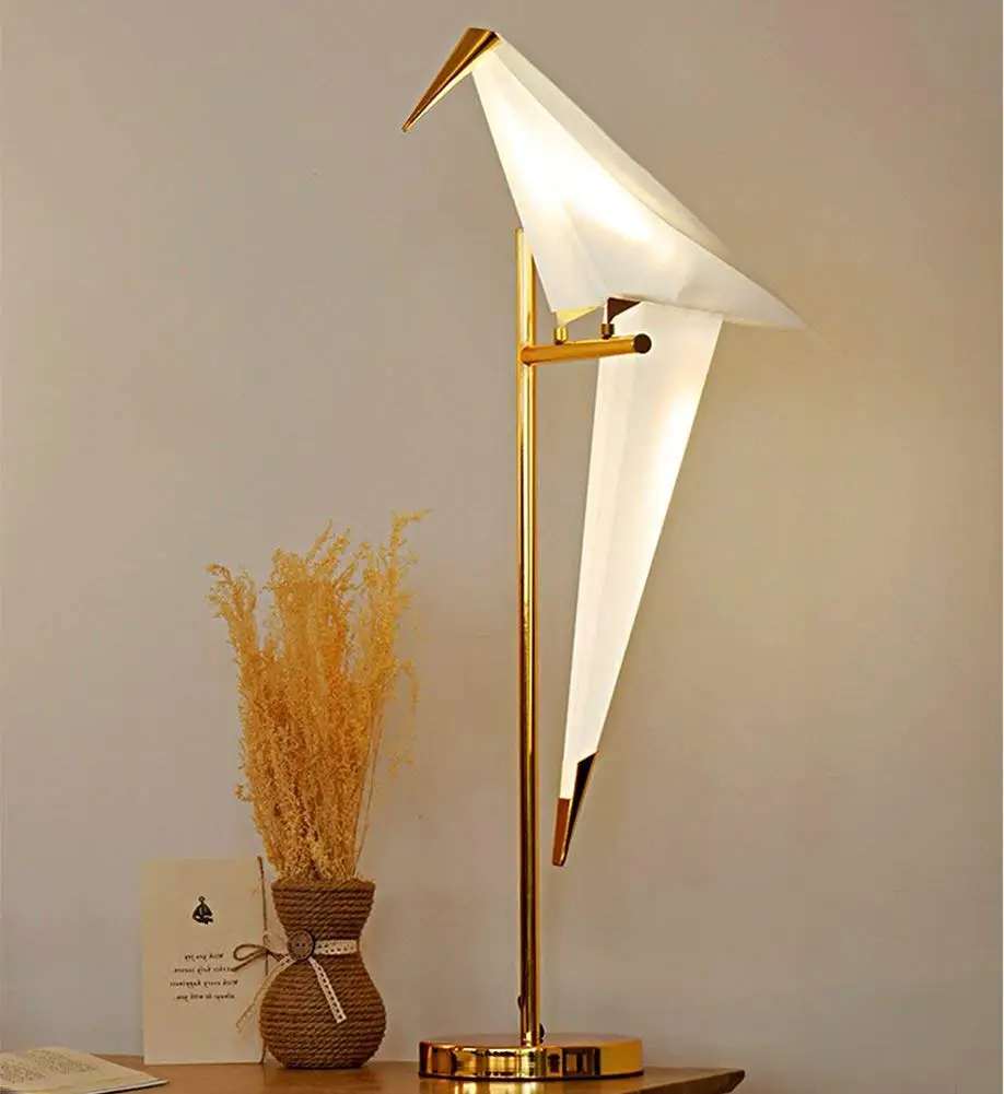 E27 Desk Lamp Bedroom Bedside Lamp LED Thousand Paper Crane Bird Table Lamp Iron Living Room Dining Room Bedroom Decorate