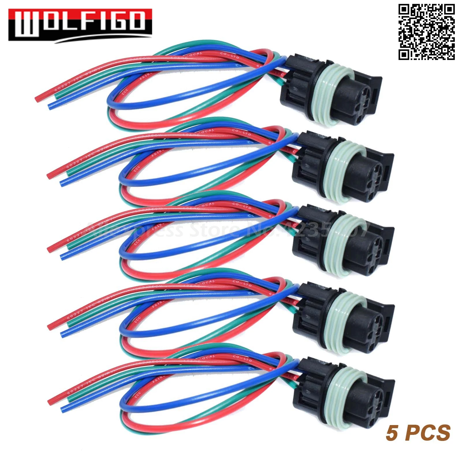 WOLFIGO New 12085499 Oil Pressure Switch Connector Pigtail 3 Wire For 1985-2007 TBI TPI PT121,PT2324,88862243,1P1053,S637,645780