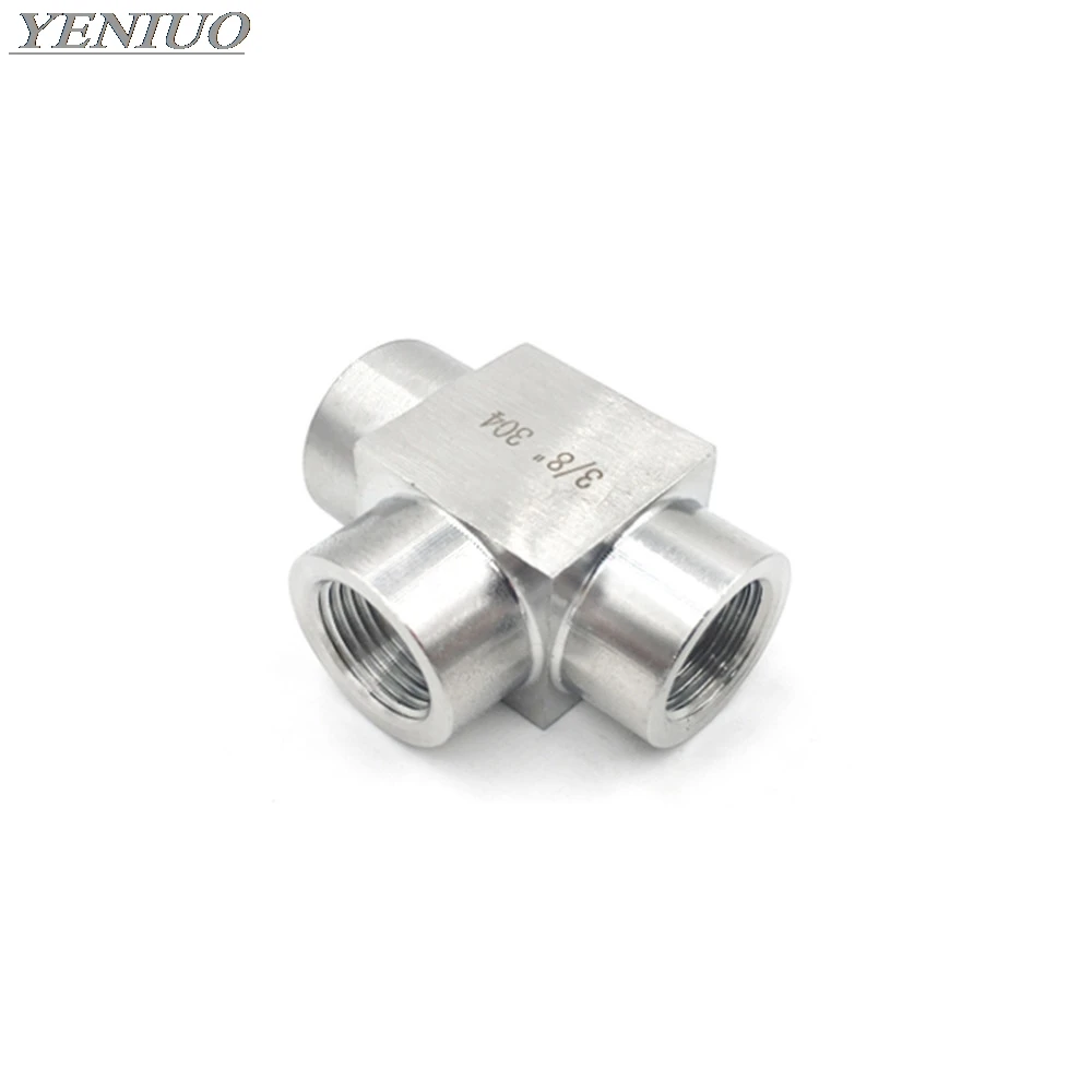 SS304 1/8 "1/4" 3/8 "1/2" 3/4 "BSP żeński gwint trójnikowy 3 Way 304 trójnik ze stali nierdzewnej złącze rurowe Adapter