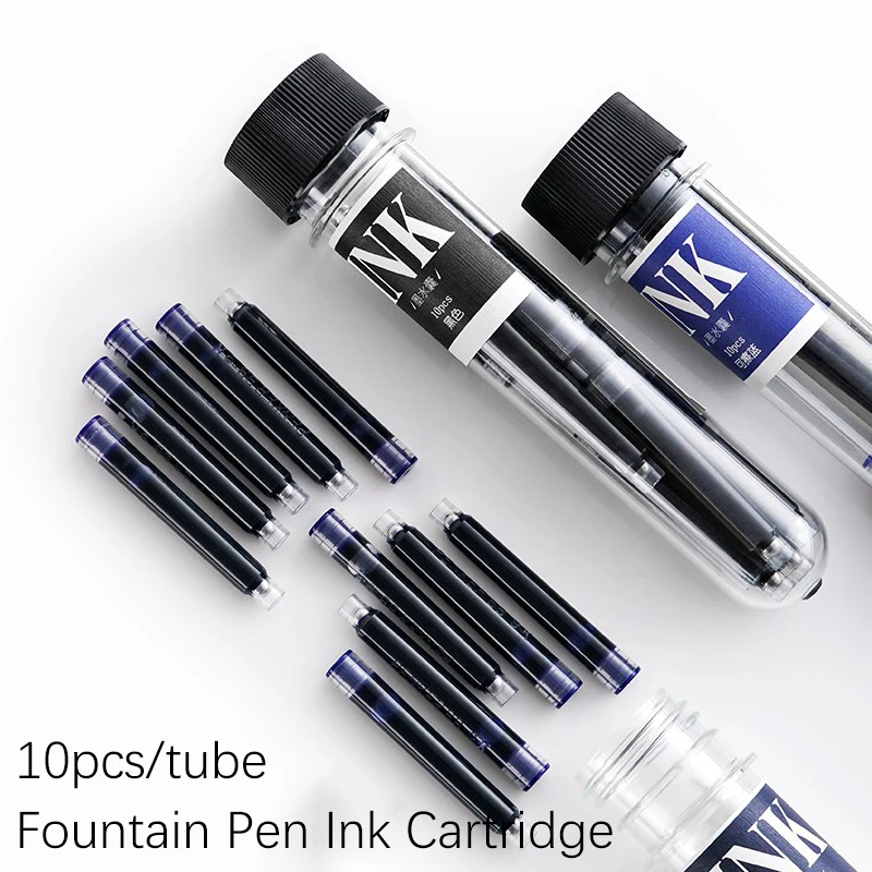 10pcs/tube PLATINUM Fountain Pen Ink Cartridge Black Blue Blueblack Ink Portable Student Stationery