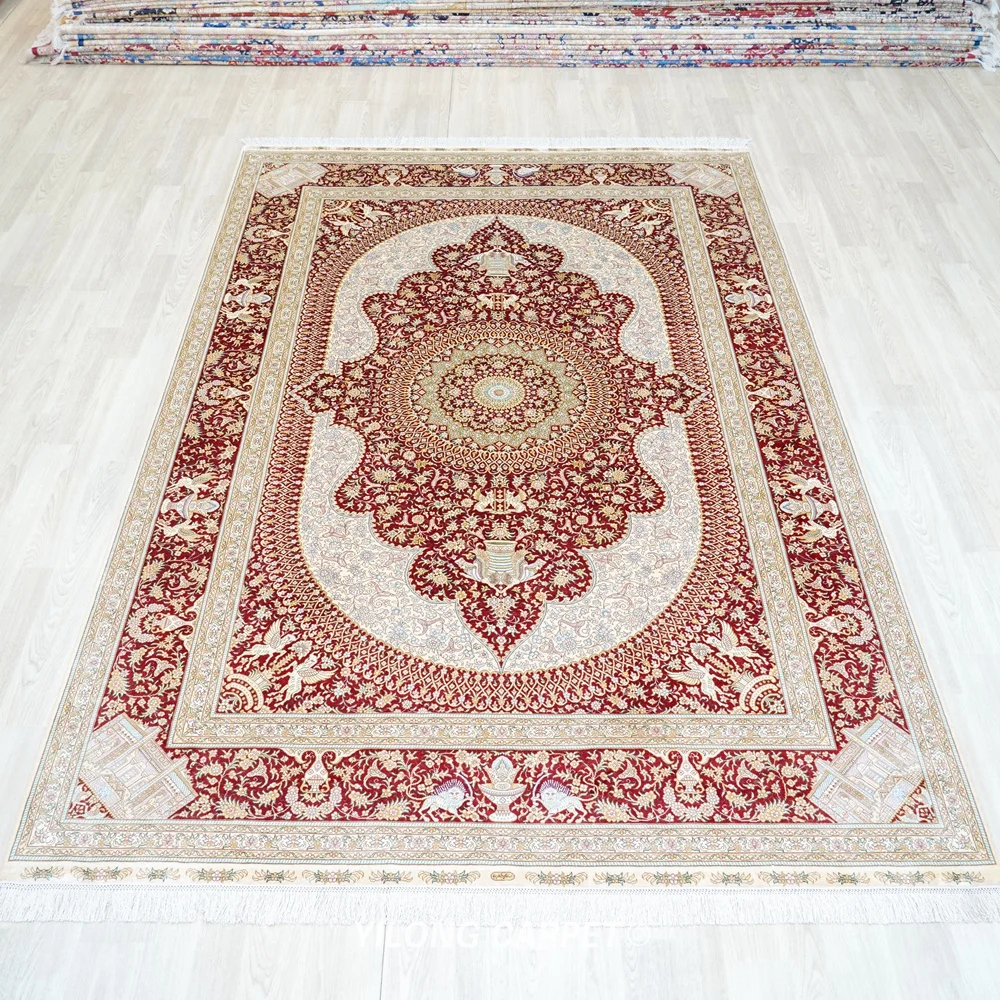 Yilong 6'x9' Handmade Turkish Silk Carpets Vantage Oriental Carpet Rug (YL0988A)