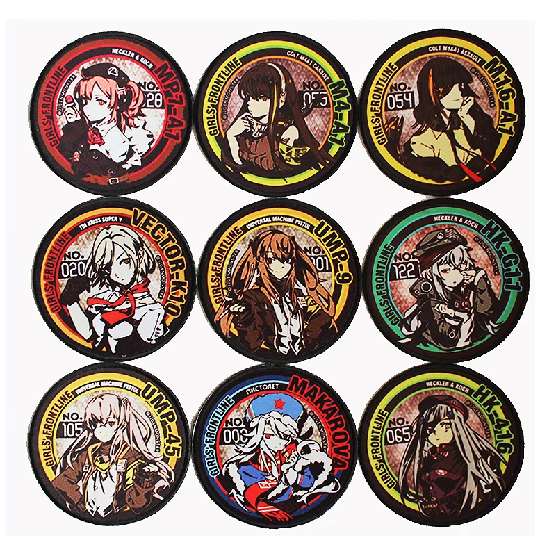 Girls' Frontline Tactical Patch Print Armband Gun Backpack Sticker Badges for Clothing 2 Dimensional Griffin 404 Team