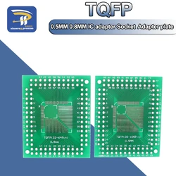 5PCS QFP/FQFP/LQFP TQFP 32 / TQFP44 / TQFP64 / TQFP80 TQFP100 0.5MM 0.8MM FR-4 IC adapter Socket / Adapter plate / PCB