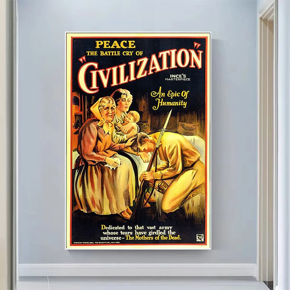 V2606 Civilization Vintage Classic Movie Wall Silk Cloth HD Poster Art Home Decoration Gift