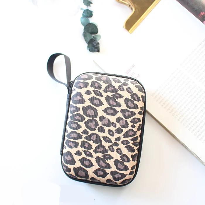 Fashion Leopard Earphone Storage Bag Case For Earphone Headphone Accessories For Airpods Key Coin Travel SD Card USB Cable