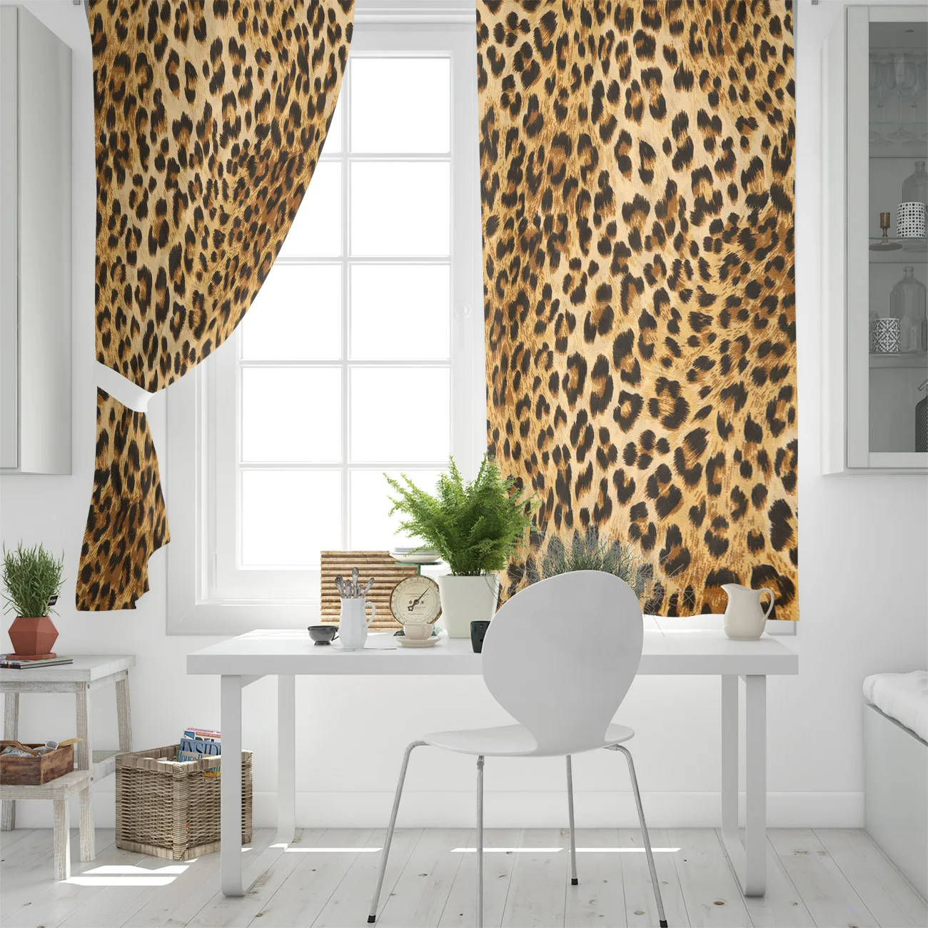 Wild Animald Leopard Window Curtains Living Room Outdoor Fabric Drapes Curtain Home Decor