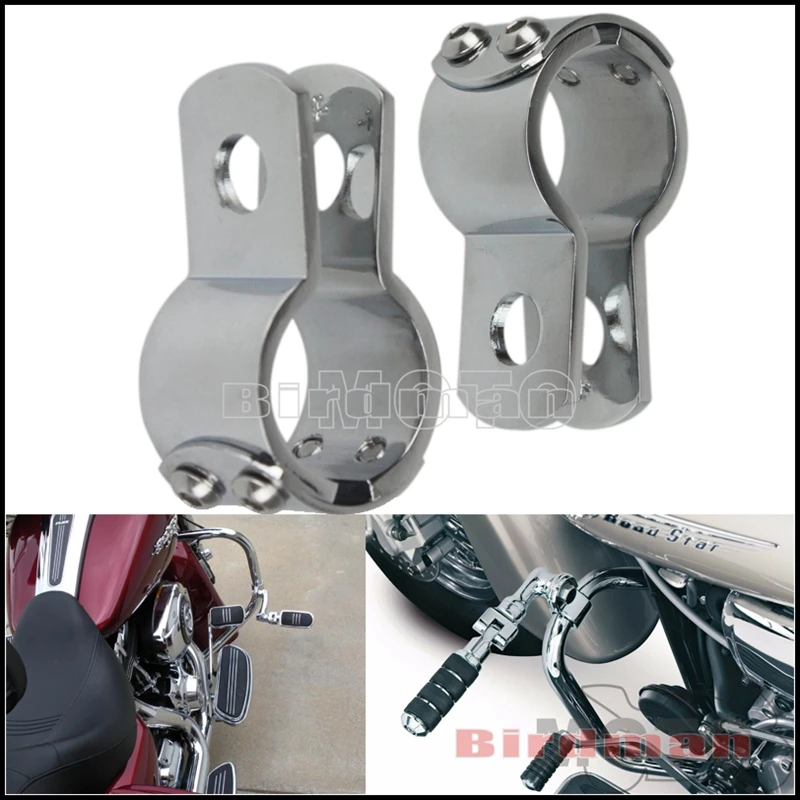 Universal Motorcycle 28mm 32mm 38mm Highway Engine Guard Foot Peg Footrests Mount Clamps For Harley Dyna Honda Cafe Racer Bobber