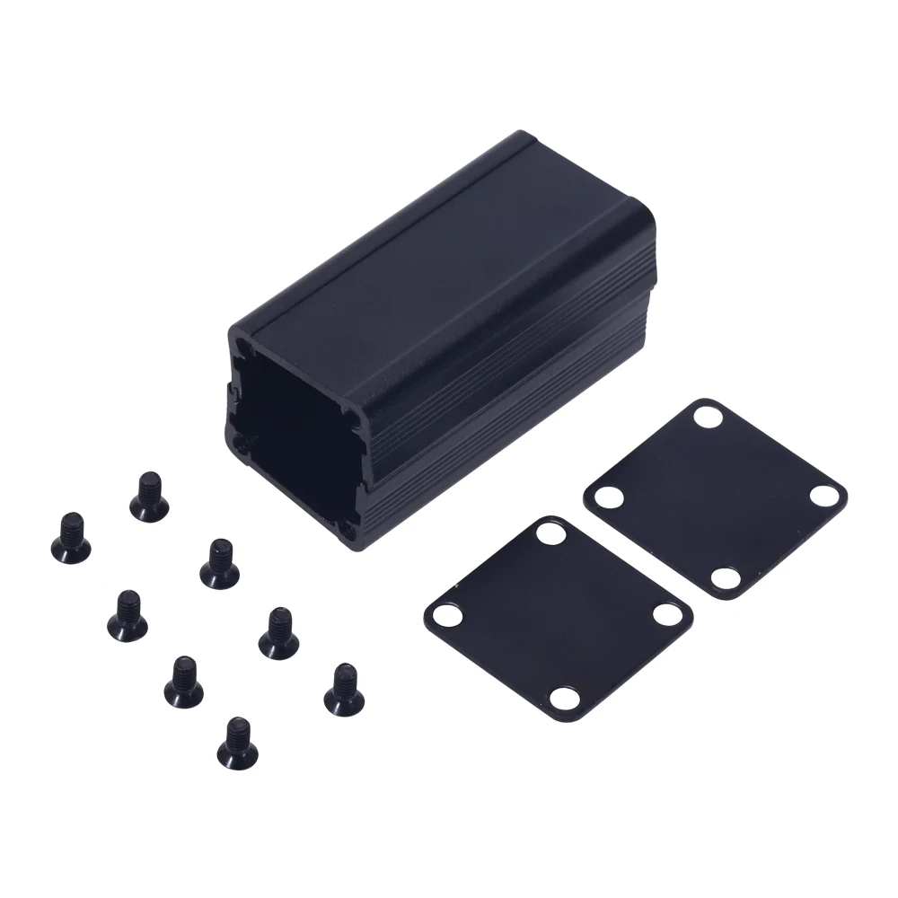 Scatola di giunzione in alluminio impermeabile custodia per strumenti nera custodia elettronica 50x25x25mm scatola per progetti elettronici fai-da-te