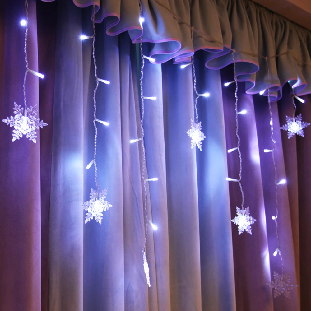 LED String Curtain lights Outdoor Christmas Ice Piton Flashing Lights Waterproof Holiday Party Connectable Wave Fairy Light P45