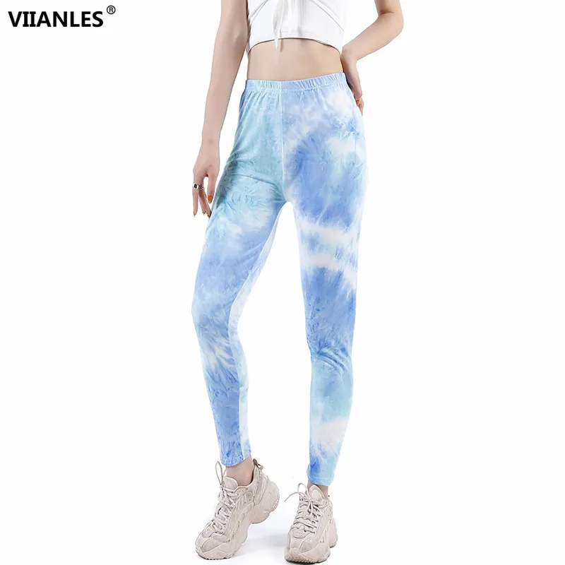 VIIANLES Printing Slim Sport Leggings Sexy Ladies Homewear Outdoor Leggings Breathable Bodycon Female Push Up Strength Pants