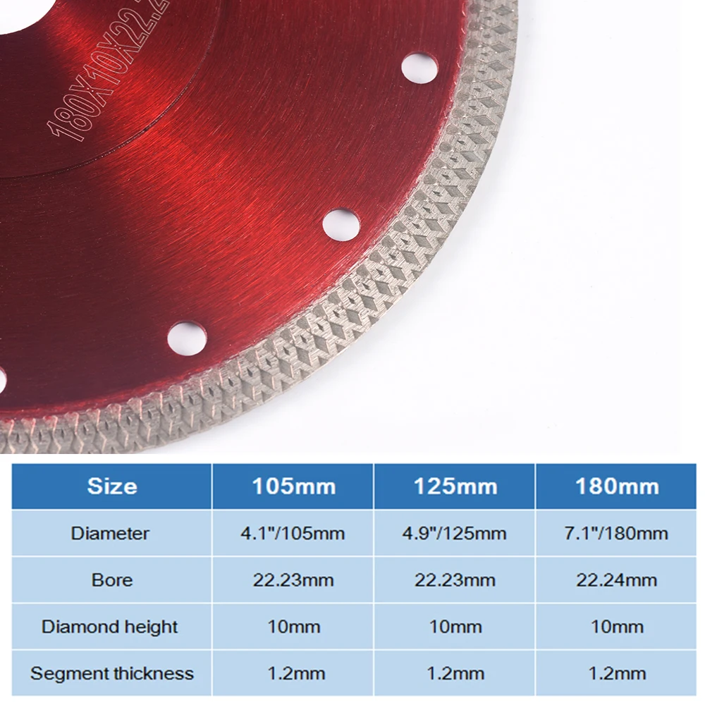Porcelain Tile Turbo Thin Diamond Dry Cutting Blade Disc Wheel Angle Grinder Ceramic Granite Dry/Wet Diamond Cutting Blade D30