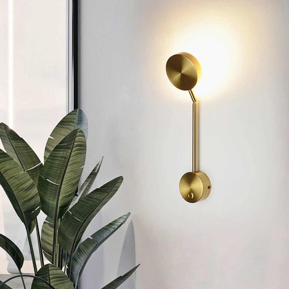 modern wall lights 9W With switch led wall lamps gold wall lamps livingroom indoor lighting Bedside For Bedroom wall sconce