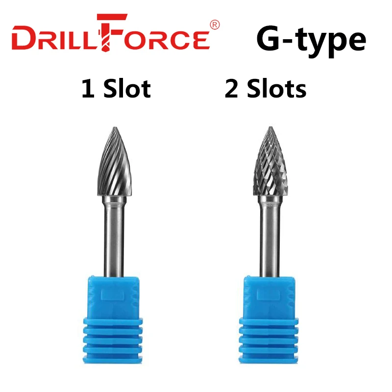 

Drillforce 1PC G/GX Type Tungsten Carbide Rotary File Point Burr Die Grinder Abrasive Tools Drill Milling Metal Wood Carving Bit