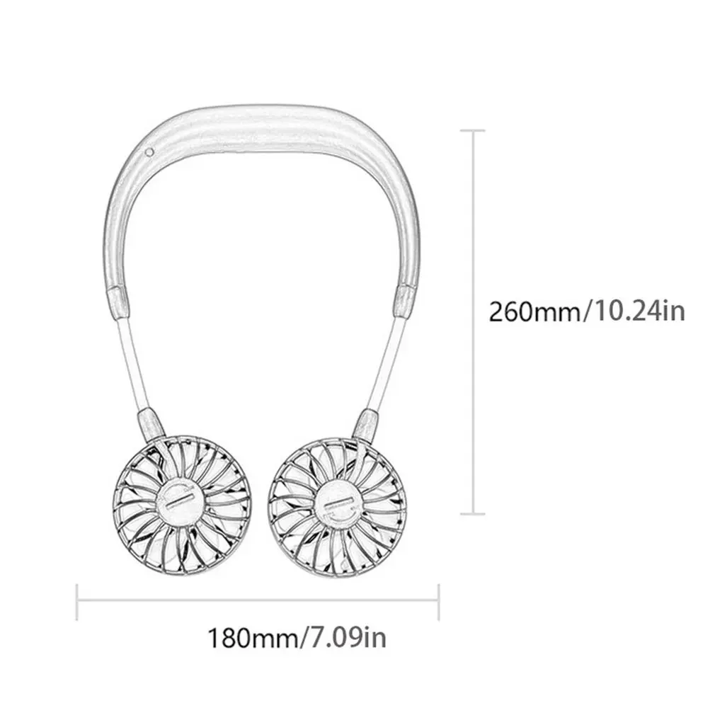 Ventilateur de sport paresseux Portable, Mini suspendu au cou, Rechargeable par USB, refroidisseur d'air manuel, pour l'extérieur