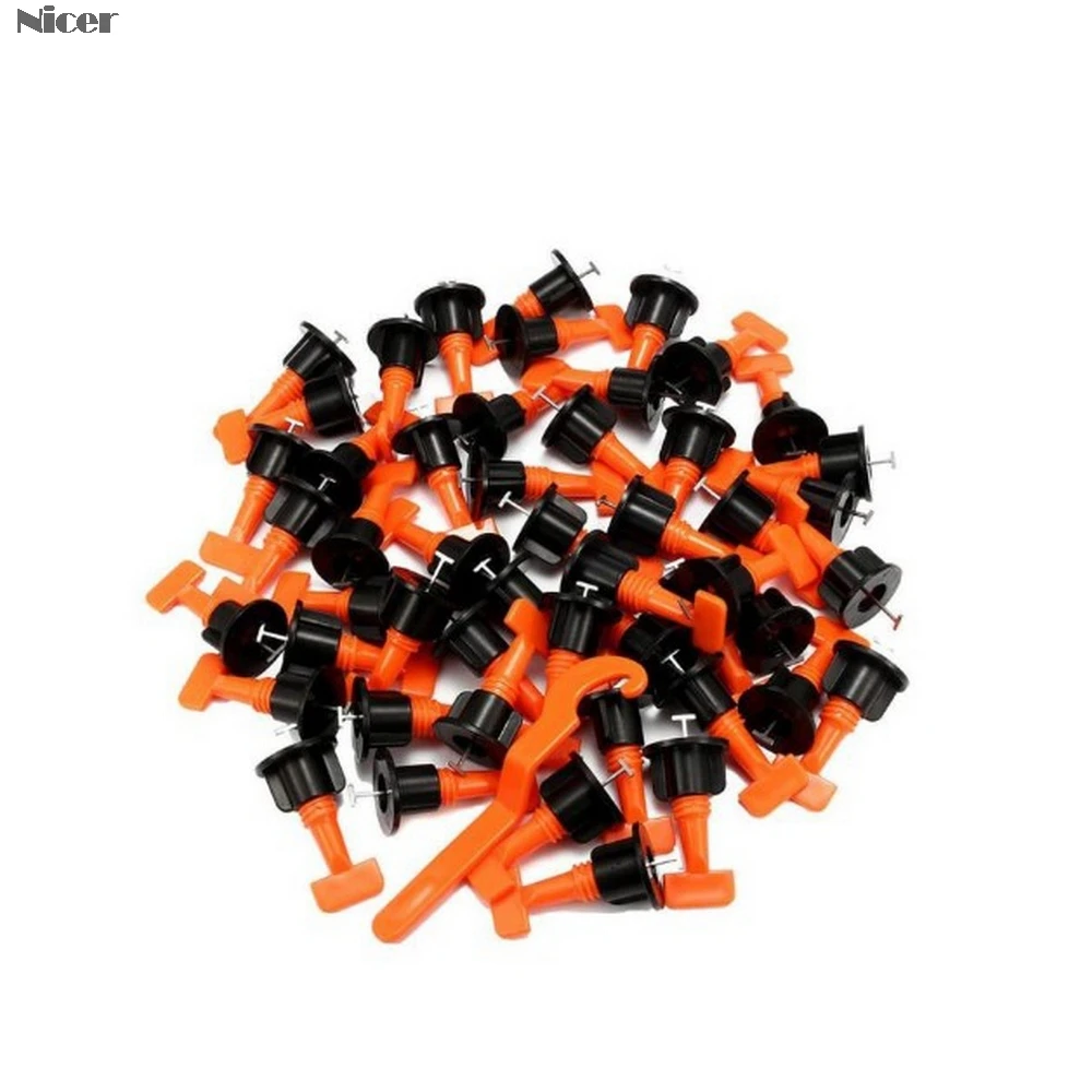 50 pz/set Livello Zeppe Distanziali di Piastrelle Per Pavimenti In Mattonelle Della Parete Spacer Carrelage Piastrelle Sistema di Livellamento Livellatore Locator Distanziatori Pinza